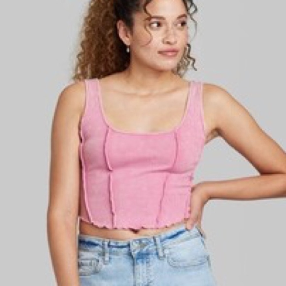 Wild Fable Pink Corset-Style Tank Top